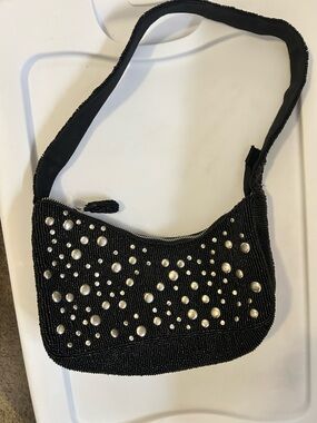 Anthropologie Asymmetric Beaded & Studded shoulder bag